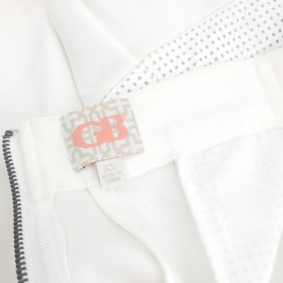 GB Womens White Mesh Comfort Back Zip Ruffled Hem Short A Line Skirts Size XS - Picture 7 of 13